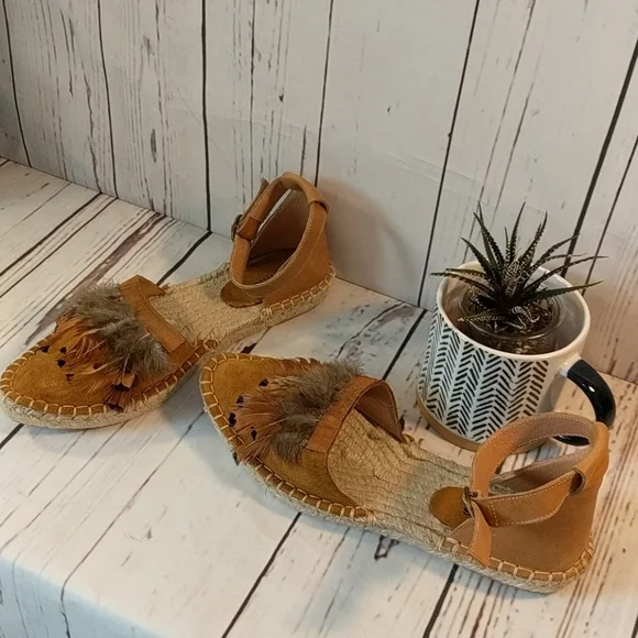 Camila's Feather Boho Chic Espadrilles Women's 7.5/8 - Picture 11 of 16